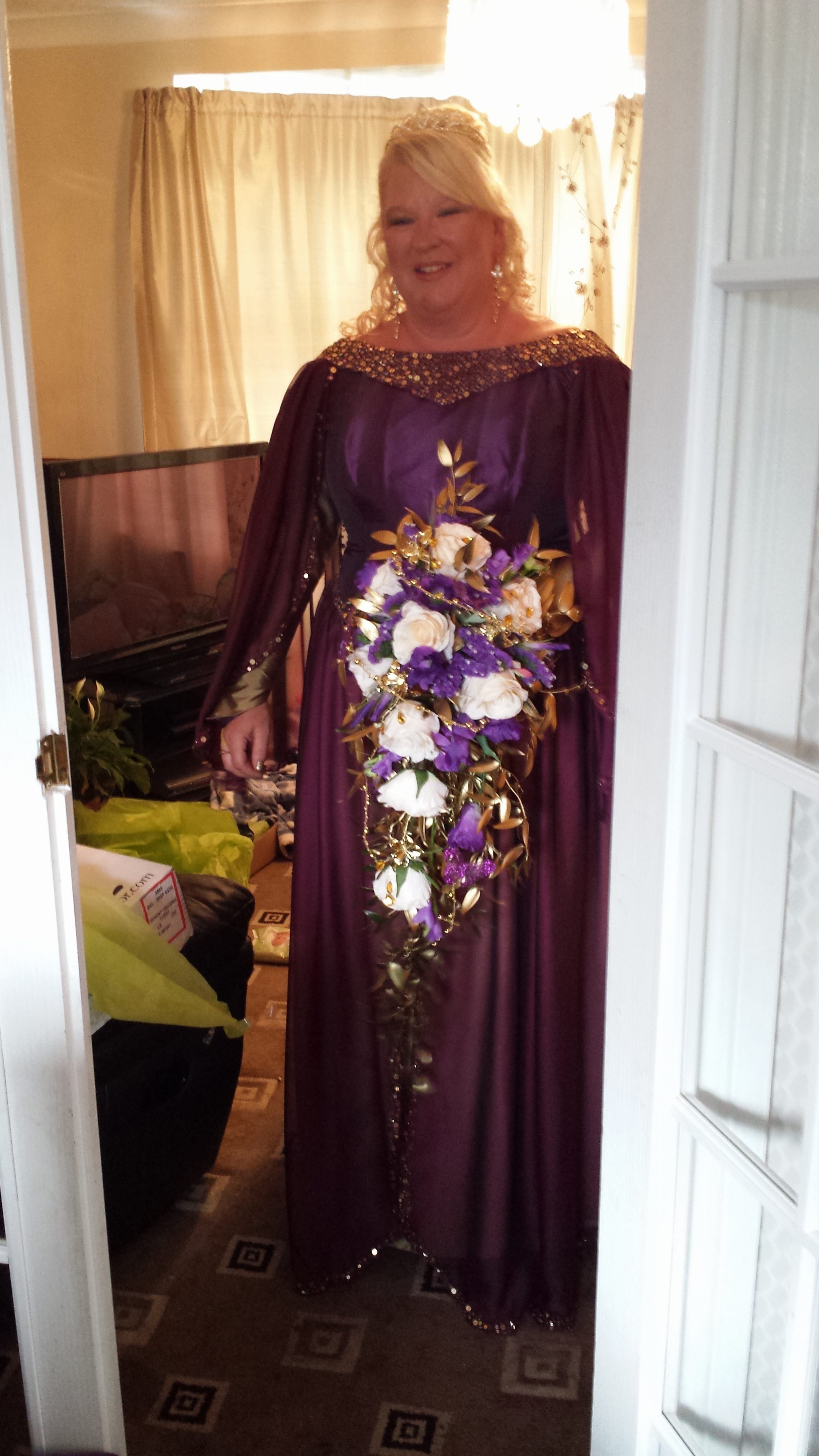 bespoke alternative purple wedding dress