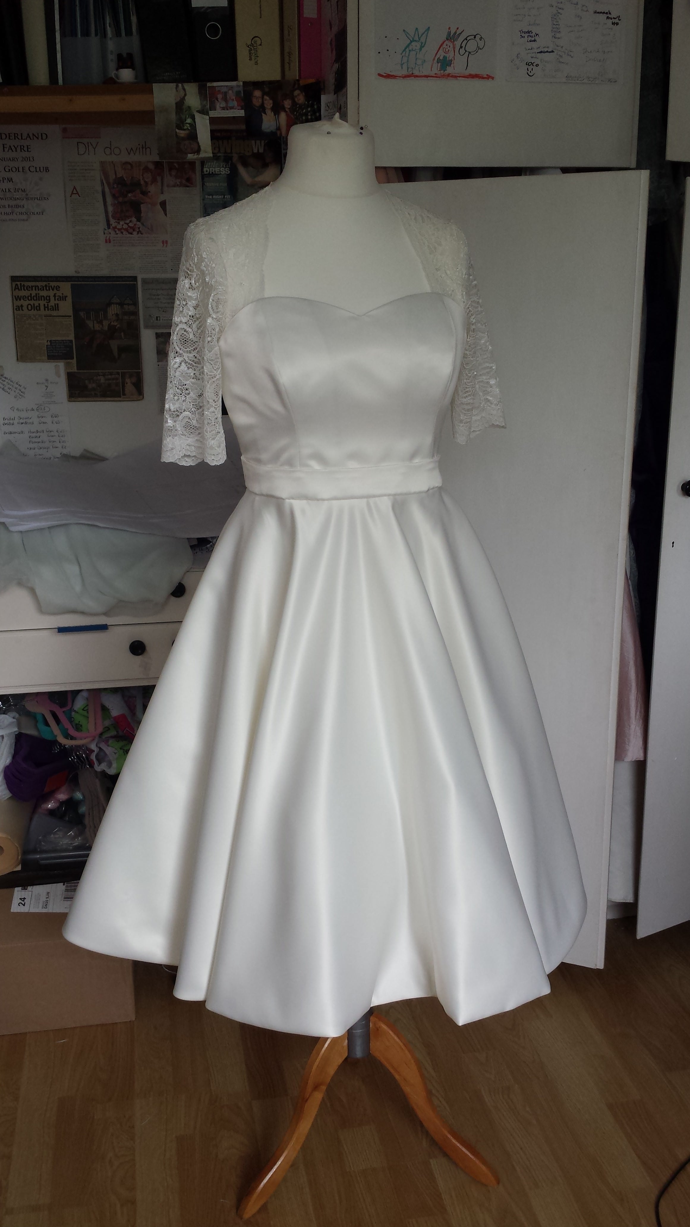 bespoke 50's style swing wedding dress