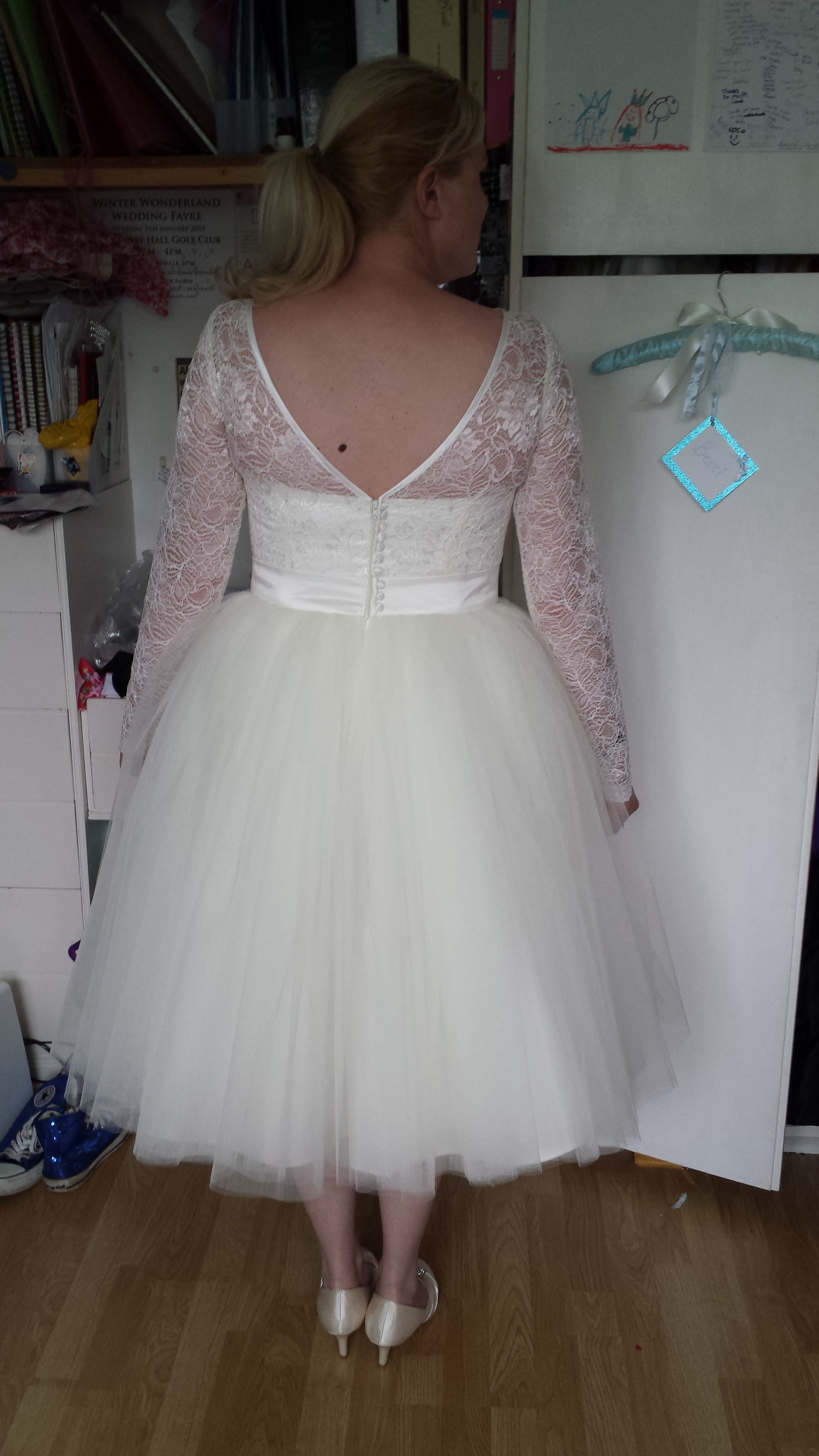 lace and tulle bespoke wedding dress