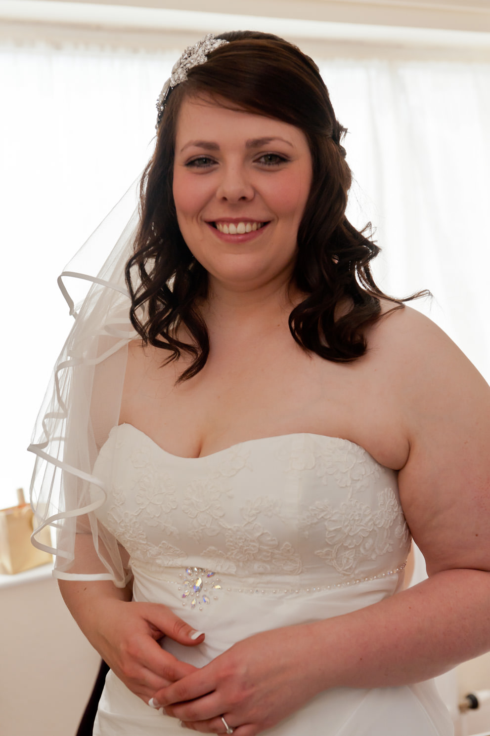 Stylish lace detail bespoke wedding dress