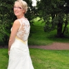 bespoke wedding gown in lace and swarovski crystal