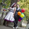 rainbow wedding gown with petticoat