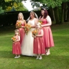 Shot taffeta bespoke bridesmaids dresses