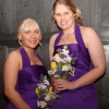 Bespoke purple satin bridesmaid dresses
