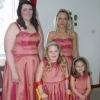 Taffeta fabric detail bespoke bridesmaids dresses