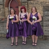 Deep purple taffeta bespoke bridesmaid dresses