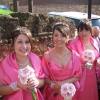 Bespoke pink bridesmaids dresses