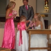 Bespoke bridesmaid dresses in pink satin