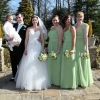 Apple green chiffon bespoke bridesmaids dresses
