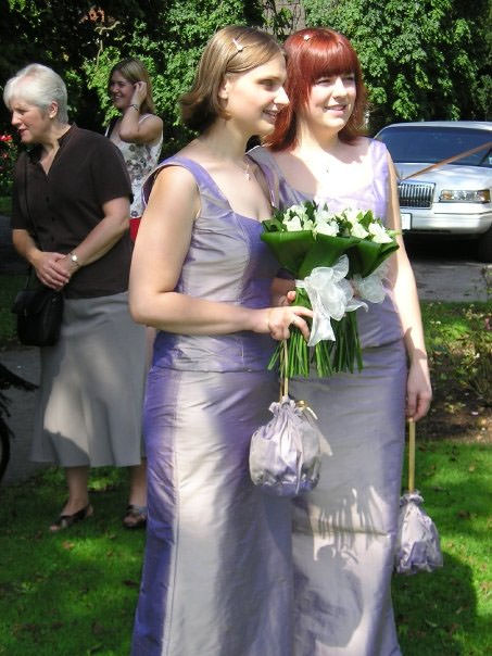 Shot silk bespoke bridesmaids dresses
